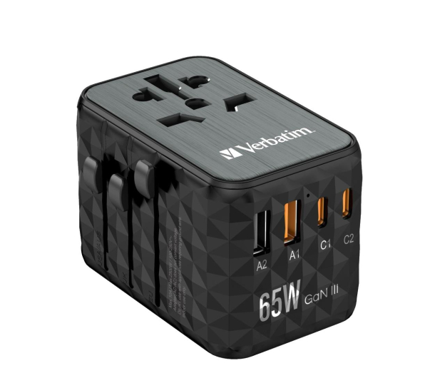 Verbatim Uniwersalny adapter podróżny UTA-05 GaN III USB-C PD 65W QC - 1206081 - zdjęcie 3